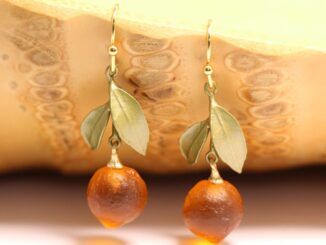 ต่างหูไม้ไผ่ รูปดอกบัว เชอร์รี่ ใบบัว สีส้ม สไตล์วินเทจ เครื่องประดับ สําหรับผู้หญิง