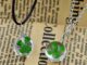 สร้อยจี้ลูกแก้ว​ ใบโคลเวอร์ Glass Clover Decor Pendent Necklace