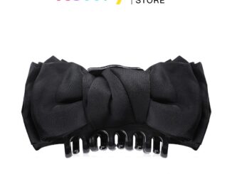 Konvy Black Reversible Bow Clip กิ๊บหนีบผมขนาดใหญ่ โดดเด่นด้วยรูปทรงโบว์สีดำ.