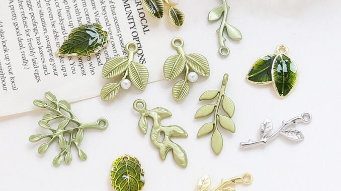 จี้สร้อยคอ สร้อยข้อมือ ต่างหู รูปใบไม้จําลอง แฮนด์เมด Diy