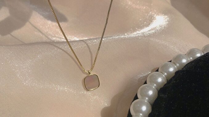 Ins สร้อยคอไทเทเนียม จี้เปลือกหอย สีทอง สีเงิน เครื่องประดับแฟชั่น สําหรับผู้หญิง