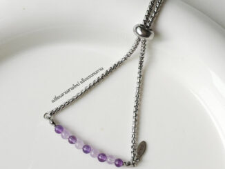 ares.nature - (รุ่นหินกลม 4 มม.) กำไลรุ่น Olivia bracelet เลือกหินเองได้ กำไลหิน สร้อยข้อมือหินแท้