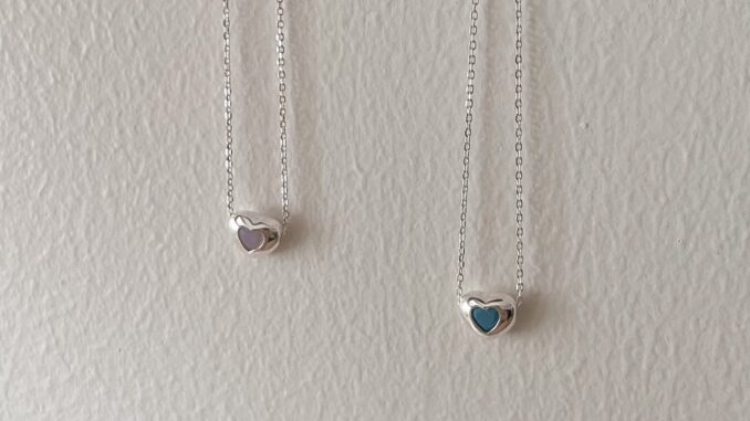 A.piece  สร้อยเงินแท้ [all silver 925] Mercy heart necklace