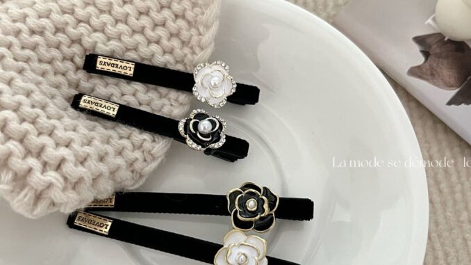 Xiaoxiangfeng Camellia คลิปหนีบด้านข้าง ผ้ากํามะหยี่ แบบบาง ลายเป็ด