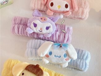ที่คาดผม ผ้ากํามะหยี่ขนนิ่ม กันลื่น ลาย Sanrio Kuromi Cinnamoroll น่ารัก สําหรับล้างหน้า แต่งหน้า