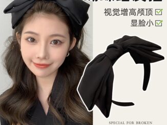 ใหม่ ที่คาดผม โบ สีดํา ขนาดใหญ่ ย้อนยุค ความรู้สึกสูง ที่คาดผม สไตล์เกาหลี แฟชั่น เด็กผู้หญิง เครื่องประดับผม