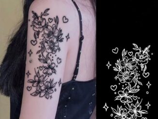 สติกเกอร์รอยสักชั่วคราว ลายดอกดาวบนท้องฟ้า เซ็กซี่ กันน้ํา 15 วัน