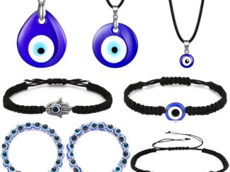 เครื่องประดับ สร้อยคอ สร้อยข้อมือเงิน จี้ตาปีศาจ สีฟ้า สไตล์วินเทจ สําหรับผู้หญิง
