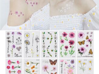 สติกเกอร์รอยสักชั่วคราว ลายดอกเดซี่ ขนาดเล็ก กันน้ํา ติดทนนาน สีสันสดใส