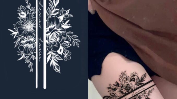 【Mars Tattoo】ใหม่ สติกเกอร์รอยสักชั่วคราว กึ่งถาวร 2 สัปดาห์ ติดทนนาน D168