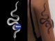 【Mars Tattoo】ใหม่ สติกเกอร์รอยสักชั่วคราว ลายงู C001 กึ่งถาวร ติดทนนาน