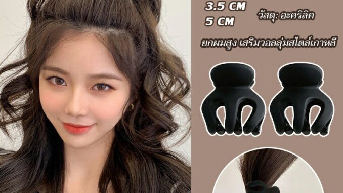 Zeeva กิ๊ฟติดผมยกหางม้า ยกผมสูง เสริมวอลลุ่มสไตล์เกาหลี 5 cm 3.5 cm เสริมหัวทุย น่ารักมาก Hair Clips