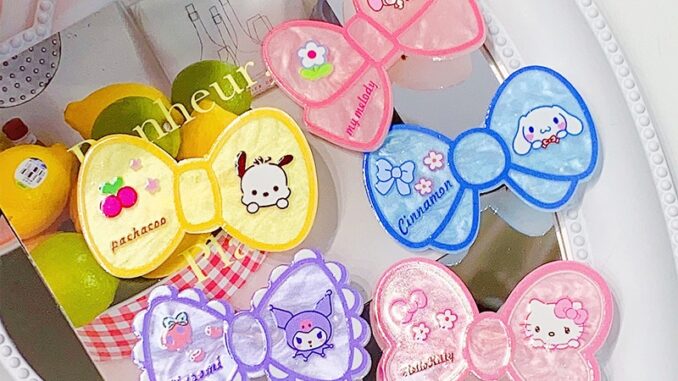 SANRIO กิ๊บติดผม ประดับโบว์ ลายการ์ตูนน่ารัก สไตล์เจ้าหญิง สําหรับเด็กผู้หญิง SANRIO กิ๊บติดผม ประดับโบว์ ลายการ์ตูนน่ารัก สไตล์เจ้าหญิง สําหรับเด็กผู้หญิง