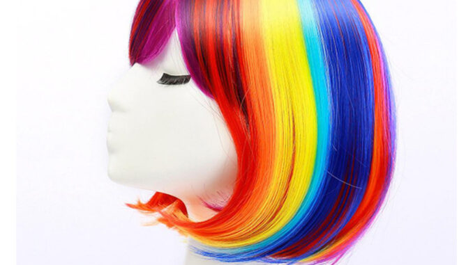 วิกผมสายรุ้ง วิกผมสั้น wig cosplay