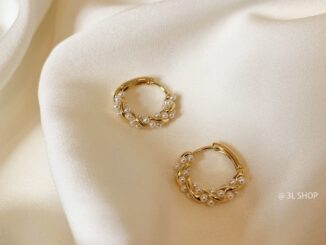 (3Lshop) ต่างหูห่วง ประดับมุกเทียม สไตล์เกาหลี แฟชั่นสําหรับผู้หญิง