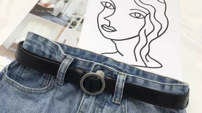 [พร้อม​ส่ง]​เข็มขัดหัวกลม เข็มขัดหนังแฟชั่นเกาหลี​M902