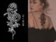 【Mars Tattoo Shop】ใหม่ สติกเกอร์รอยสักชั่วคราว ลายงู ดอกไม้ กึ่งถาวร 2 สัปดาห์ ติดทนนาน D032