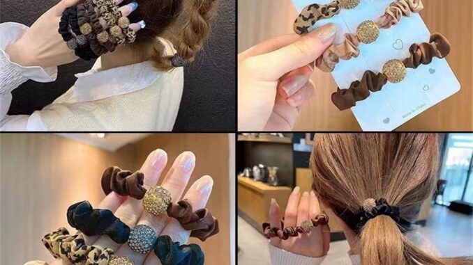 ยางรัดผม แบบยืดหยุ่น พิมพ์ลายเสือดาว ประดับพลอยเทียม แฟชั่นสําหรับผู้หญิง ยางรัดผม แบบยืดหยุ่น พิมพ์ลายเสือดาว ประดับพลอยเทียม แฟชั่นสําหรับผู้หญิง