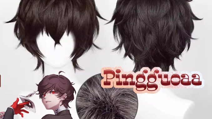 Anime P5 Hero Kurusu Akira Cosplay Wig Persona 5 Ren Amamiya 30cm Short Black Heat Resistant Hair