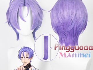 Manmei Game Nu: Carnival Kuya Cosplay Wig 32cm Light Purple Gradient Short Wigs Heat Resistant Synthetic Halloween Party Hair