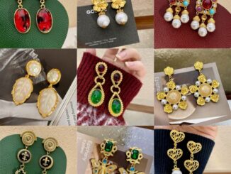 ต่างหูฟอยล์ สีทอง ลายดอกไม้ สไตล์ฝรั่งเศสย้อนยุค 1 คู่