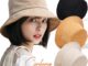 หมวกปีกกว้าง หมวกชาวประมง สําหรับผู้หญิง ผู้หญิง หมวกบักเก็ต ผ้าลูกฟูก ลําลอง ฤดูหนาว หมวกอบอุ่น