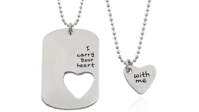 สร้อยคอโซ่ จี้ตัวอักษร Your Heart Is With Me ประดับลูกปัด แฟชั่นคู่รัก 2 ชิ้น