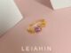 LEIAHIN แหวนแฟชั่น แหวนทอง 18k ประดับเพทาย สีม่วง ปรับได้ เครื่องประดับแฟชั่น สําหรับผู้หญิง