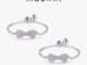 Modian แท้ แหวนเงินแท้ 925 ประดับโบว์น่ารัก ปรับขนาดได้ เครื่องประดับแฟชั่น สําหรับผู้หญิง