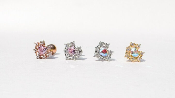 จิวต่างหูเกาหลี More Than Piercing: A162 Praline Heart