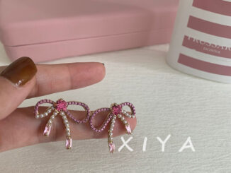 XIYA ต่างหูเข็มเงิน 925 ประดับไข่มุก เพทาย สีชมพู แฟชั่นเรโทร