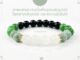 หินมงคลแท้ หยกพม่า(Burma Jade)+หยกจักรพรรดิ(Imperial Jade)+นิลดำ(Black onyx)+หยกขาว(White Jade) กำไลหินมงคล 8mm.