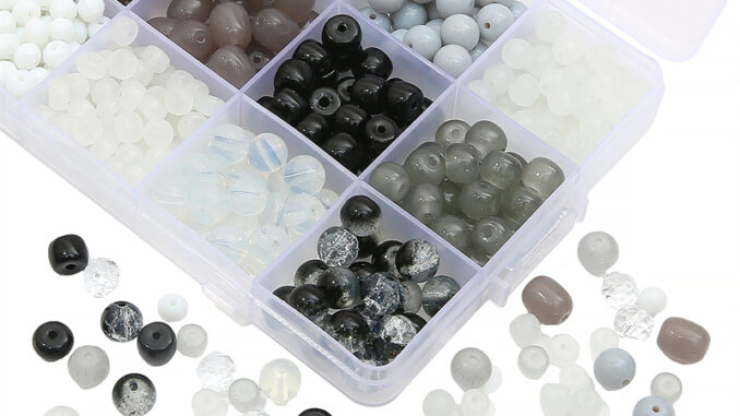 ลูกปัดแก้วใส สีดํา สีขาว สําหรับทําเครื่องประดับ DIY จํานวน 20 ชิ้น ต่อถุง