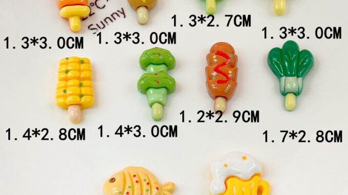 [2 #] Jibbitz Crocs ของเล่นไม้เสียบบาร์บีคิว ไส้กรอก ผัก ดอกบัว เห็ด เบียร์ อาหาร ครีม เหงือก เรซิ่น DIY QP