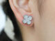 เครื่องประดับพร้อมส่ง ต่างหูติดหูดอกลงยา ใส่ไม่ลอกไม่ดำ  งานสแตนเลส ไทเทเนี่ยมเคลือบ18k ต่างหูดอก