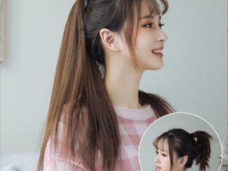 แฮร์พีชผมตรงแบบผูก ผมตรง วิกผมตรง ยาว45/55/65 ซม. ผมนิ่ม ไม่เงา ใส่ง่าย