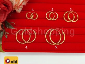 ต่างหูห่วงทองตัดลาย คละแบบ เส้นผ่านศูนย์กลาง 1-3.5 ซม. เสริมบารมี หุ้มเศษทองแท้เยาวราช ใส่ออกงานได้ ใส่อาบน้ำได้