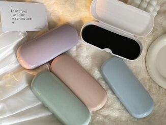 กล่องเก็บแว่นตากันแดด สายตาสั้น แบบพกพา สีครีม สําหรับผู้หญิง