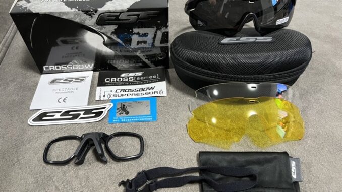 แว่นตาESS Crossbow แว่นตายุทธวิธี กรอบสีดำ มาพร้อมกรอบตัดแว่นสายตา เลนส์POLARIZED แว่นตาESS Crossbow แว่นตายุทธวิธี กรอบสีดำ มาพร้อมกรอบตัดแว่นสายตา เลนส์POLARIZED