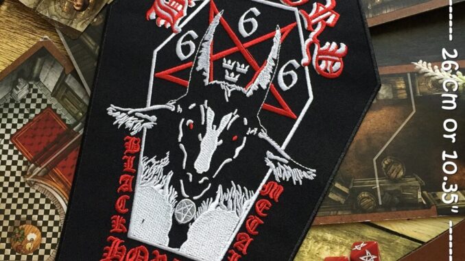 Bathory ตัวรีดติดเสื้อ อาร์มรีด อาร์มปัก ตกแต่งเสื้อผ้า หมวก กระเป๋า แจ๊คเก็ตยีนส์ Embroidered Iron on Patch ขนาดใหญ่