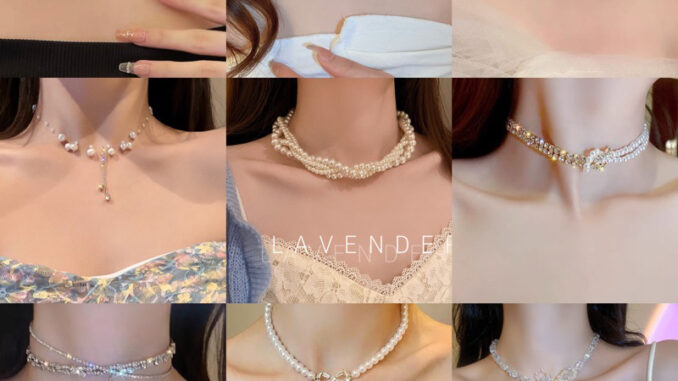 สร้อยคอมุกสุดหรู มุกคามิเลีย ทิวลิปหัวใจโบว์