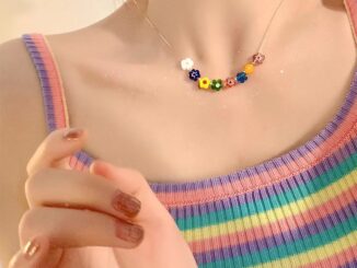 สร้อยคอโชคเกอร์ ประดับลูกปัด ลายดอกไม้ สีสันสดใส หรูหรา สําหรับผู้หญิง