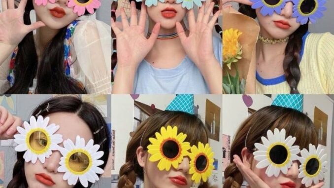 Tiktok ใหม่ ดอกเดซี่ น่ารัก แว่นตา แฟนสาว วันเกิด ปาร์ตี้ อุปกรณ์
