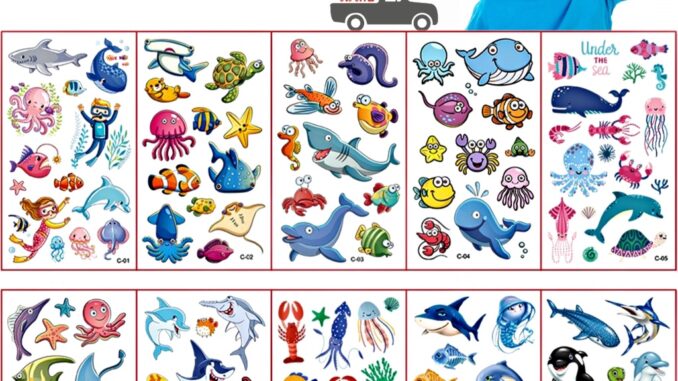 สติ๊กเกอร์แทททู ลายสัตว์น้ำ สัตว์ทะเล สติ๊กเกอร์รอยสัก Sticker Tattoo Aquatic Animals มีให้เลือก 20 แบบ สติ๊กทู พร้อมส่ง สติ๊กเกอร์แทททู ลายสัตว์น้ำ สัตว์ทะเล สติ๊กเกอร์รอยสัก Sticker Tattoo Aquatic Animals มีให้เลือก 20 แบบ สติ๊กทู พร้อมส่ง