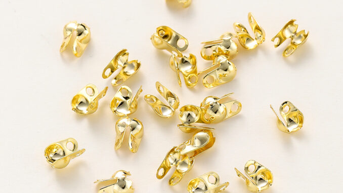 St.kunkka บักเกิลลูกปัด สีทอง 18K ไม่ซีดจาง สําหรับเชื่อมต่อสร้อยข้อมือ 50 ชิ้น