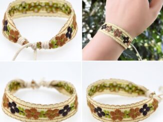 Chu สร้อยข้อมือถัก ปักลายดอกไม้ สตรอเบอร์รี่ สไตล์โบฮีเมียน