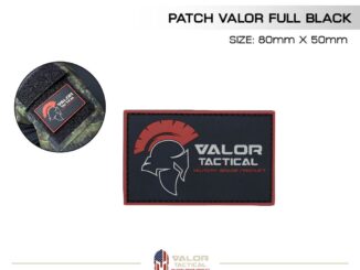 Valor - Patch Valor Full [Black] แผ่นแพทช์ ขนาด 80x50mm แพทช์ตีนตุ๊กแก ติดกระเป๋า ติดเสื้อ วัสดุ PVC