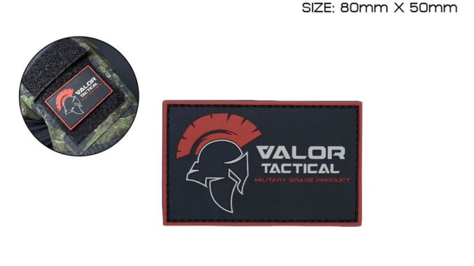 Valor - Patch Valor Full [Black] แผ่นแพทช์ ขนาด 80x50mm แพทช์ตีนตุ๊กแก ติดกระเป๋า ติดเสื้อ วัสดุ PVC