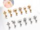 ต่างหูสตั๊ดเจาะกระดูกอ่อน รูปม้า ดอกไม้ 16 เกจ 1 ชิ้น