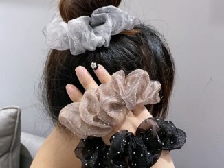 Tulle ยางรัดผมหางม้า ประดับเพชรเทียม